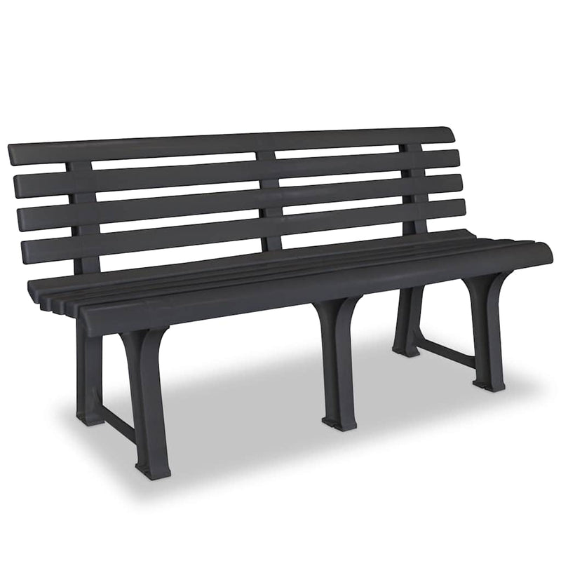 Bancă de grădină, antracit, 145,5 cm, plastic