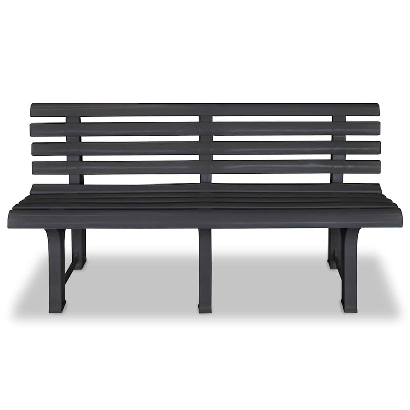 Bancă de grădină, antracit, 145,5 cm, plastic