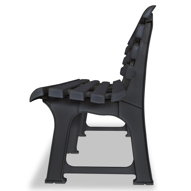 Bancă de grădină, antracit, 145,5 cm, plastic