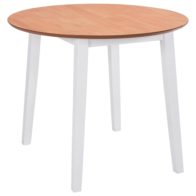 Masă de bucătărie extensibilă, rotund, MDF, alb
