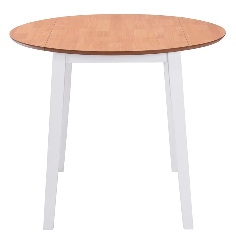 Masă de bucătărie extensibilă, rotund, MDF, alb