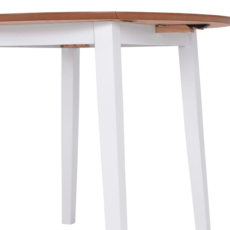 Masă de bucătărie extensibilă, rotund, MDF, alb