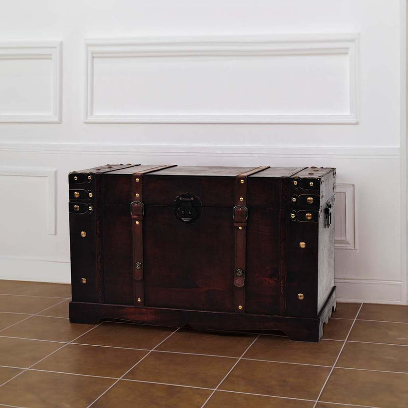 Cufăr vintage din lemn, 66 x 38 x 40 cm