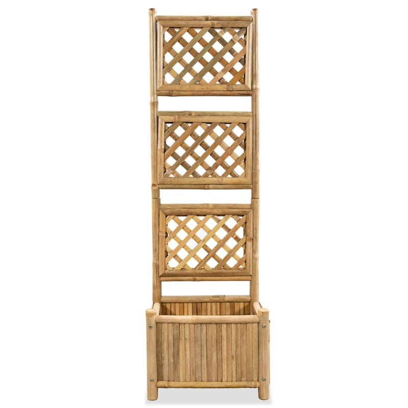 Strat înălțat de grădină cu spalier din bambus, 40 cm