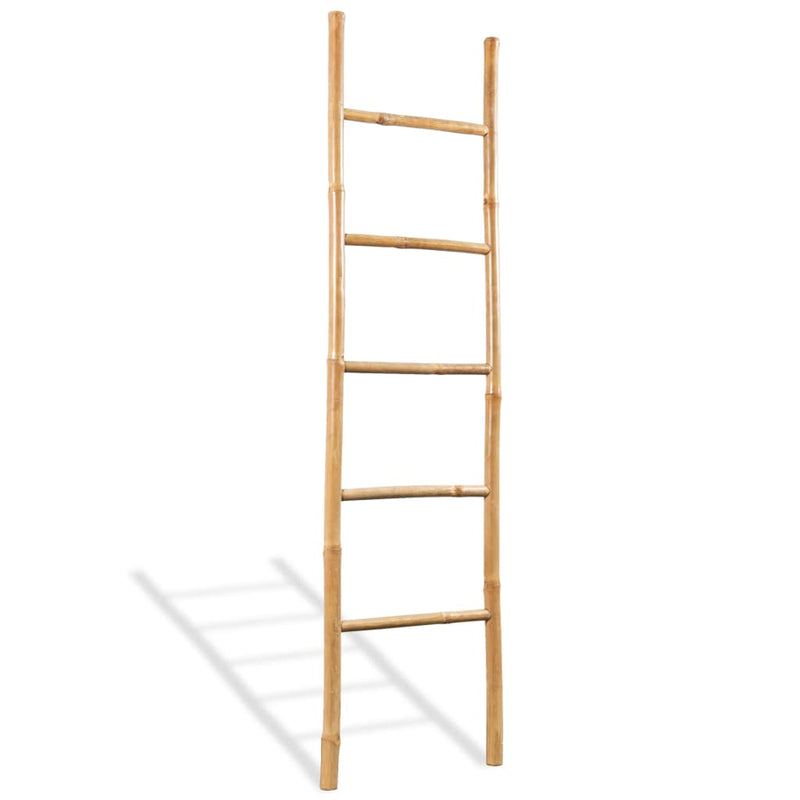 Scară pentru prosoape cu 5 trepte, bambus, 150 cm