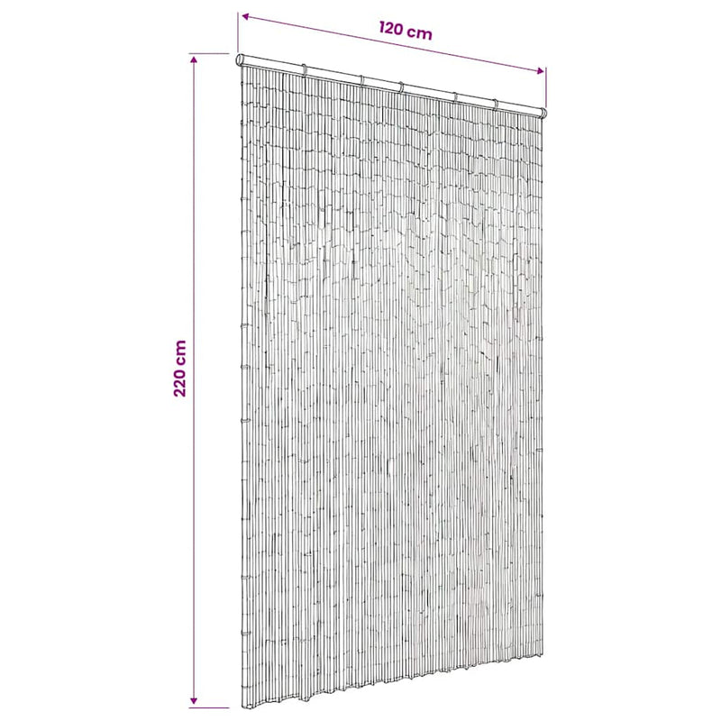 Perdea de ușă pentru insecte, bambus, 120x220 cm