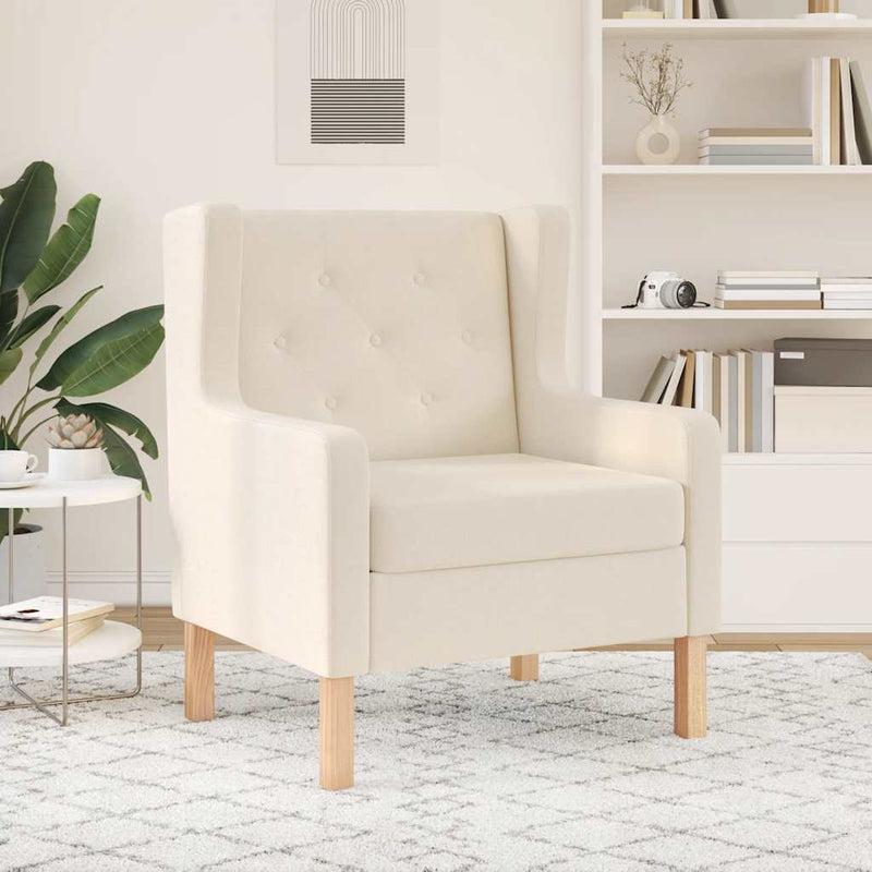 Fotoliu, alb crem, material textil