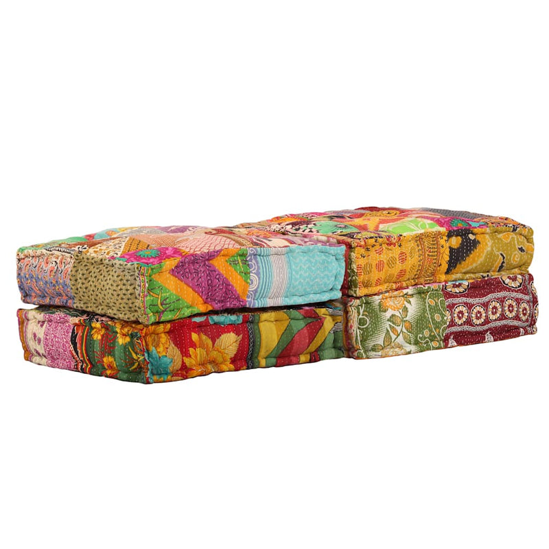 Canapea puf modulară cu 2 locuri, petice, material textil