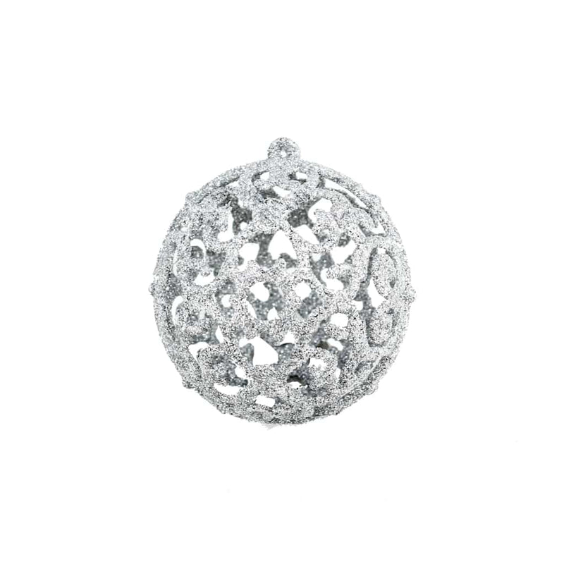 Set globuri de Crăciun 100 de piese, 3/4/6 cm, argintiu