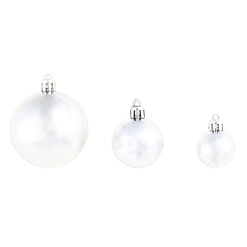 Set globuri de Crăciun 100 de piese, 3/4/6 cm, argintiu