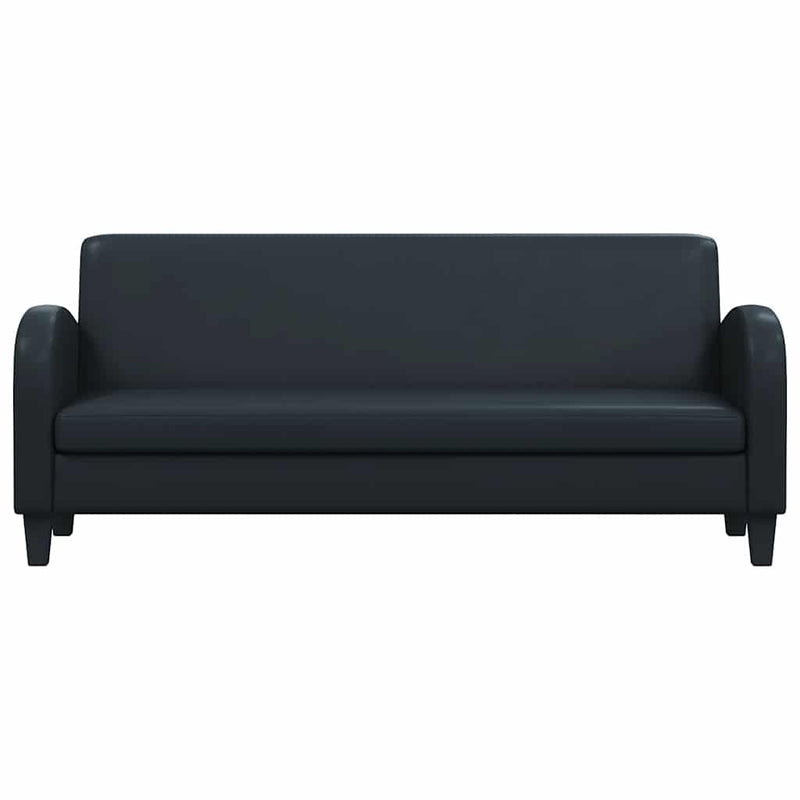 Canapea cu 3 locuri, negru, piele artificială