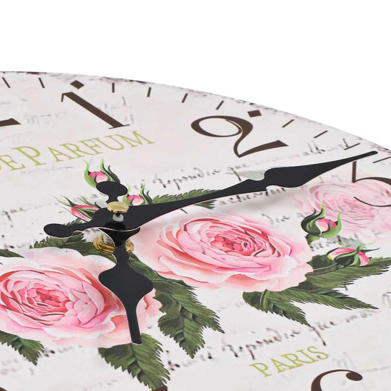 Ceas de perete vintage, 30 cm, floare