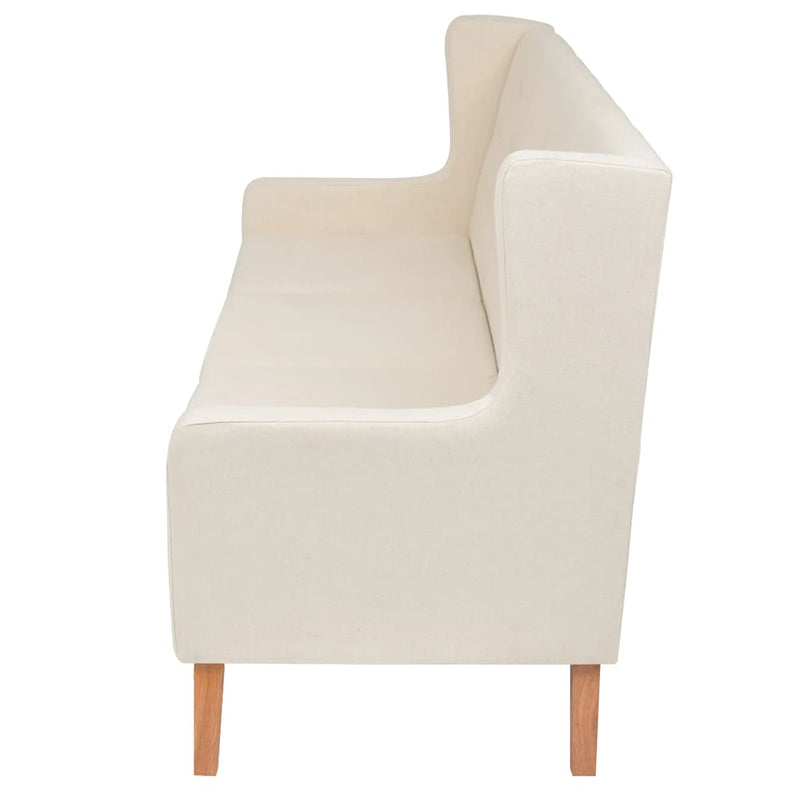 Set de canapele 2 piese, alb crem, material textil