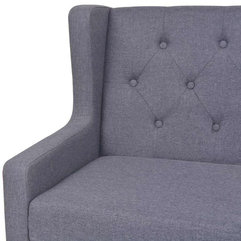 Set cu canapea, 2 piese, material textil, gri