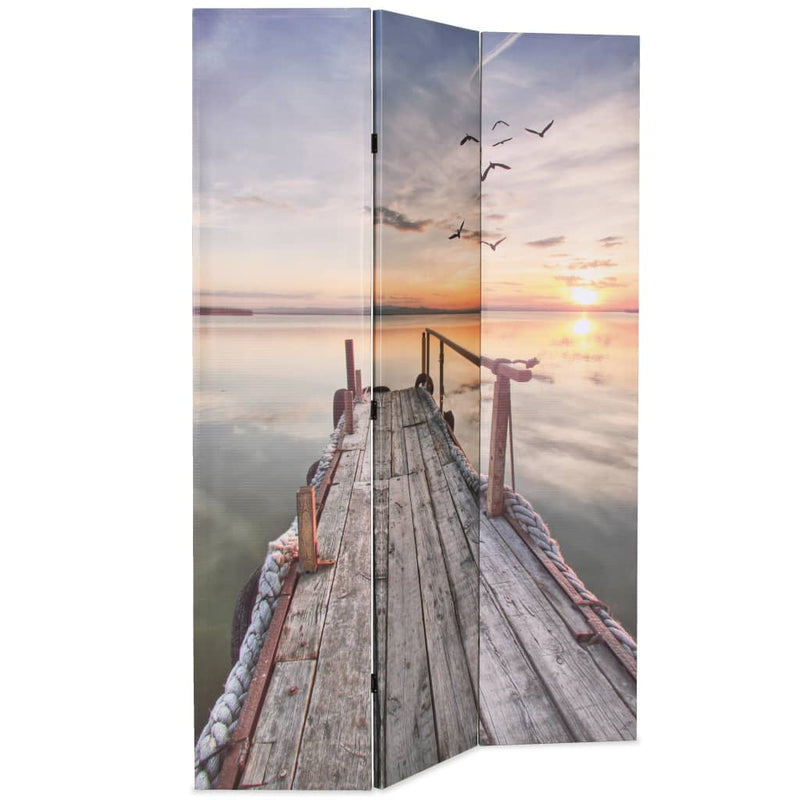 Paravan de cameră pliabil, 120 x 170 cm, imprimeu lac