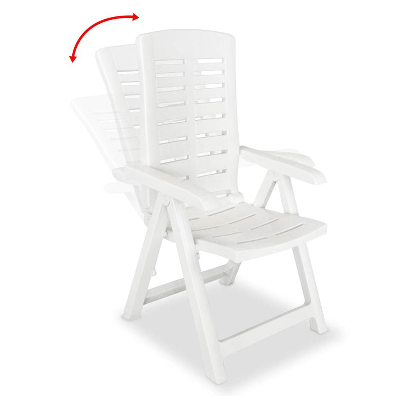 Scaune pliabile rabatabile, 2 buc., plastic, alb