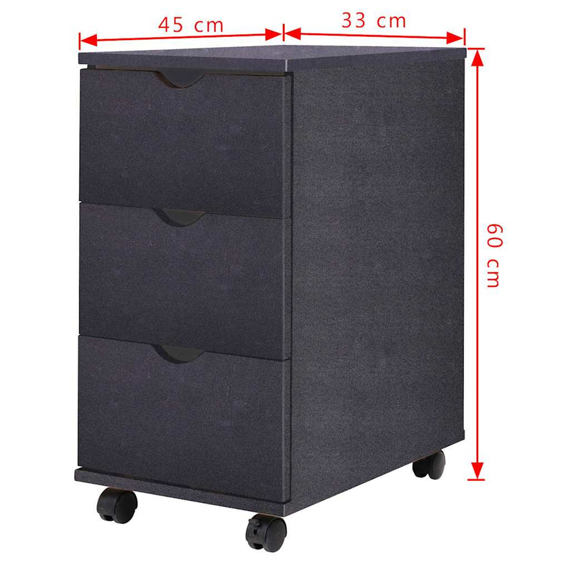 Dulap cu sertare, 33 x 45 x 60 cm, negru