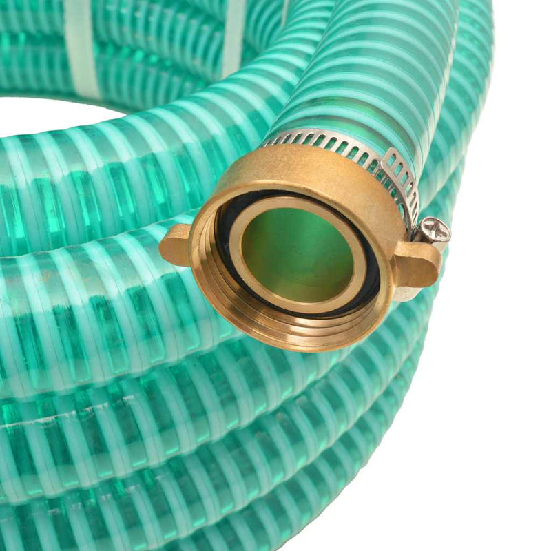 Furtun de aspirație, conectori de alamă, 7 m, 25 mm, verde