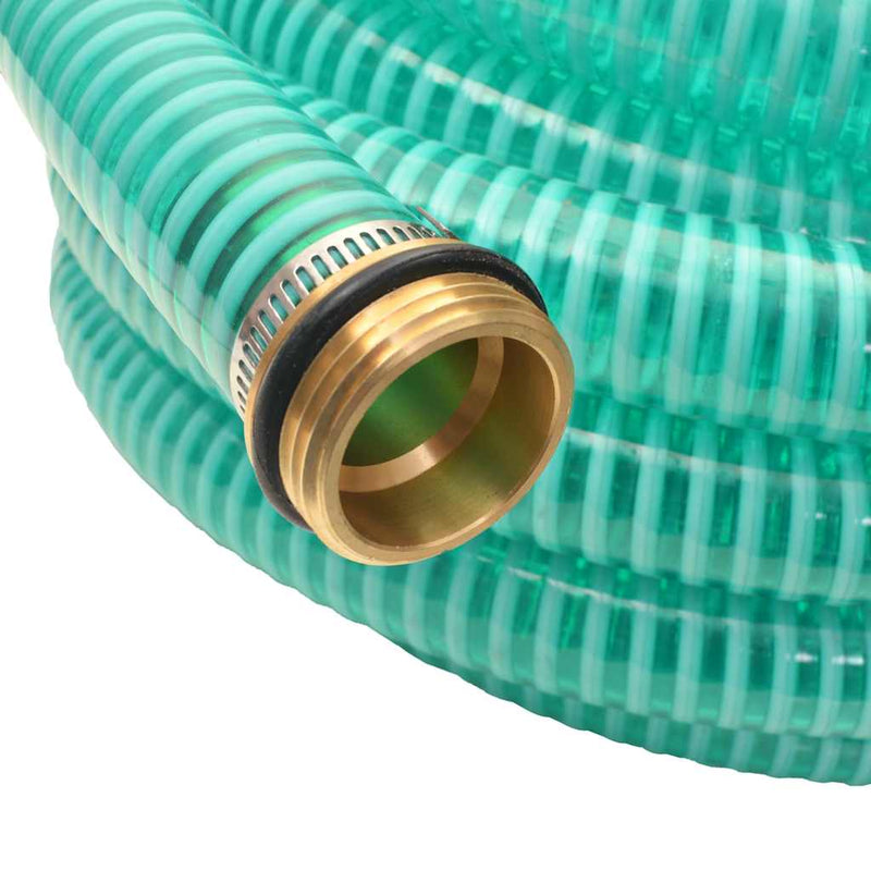 Furtun de aspirație, conectori de alamă, 7 m, 25 mm, verde