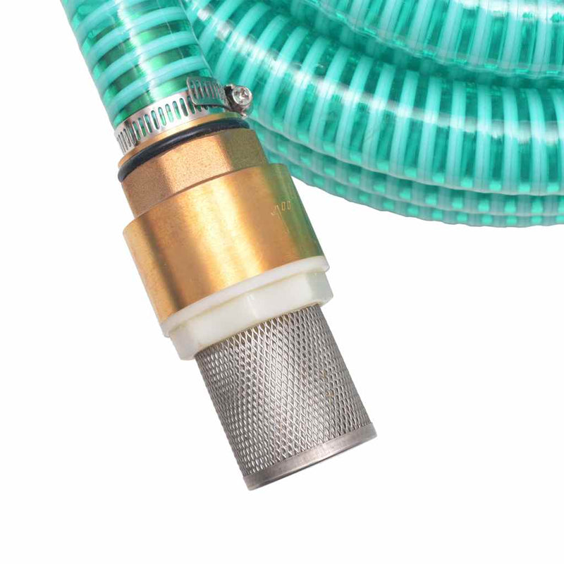 Furtun de aspirație, conectori de alamă, 7 m, 25 mm, verde