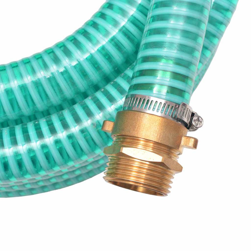Furtun de aspirație, conectori de alamă, 7 m, 25 mm, verde