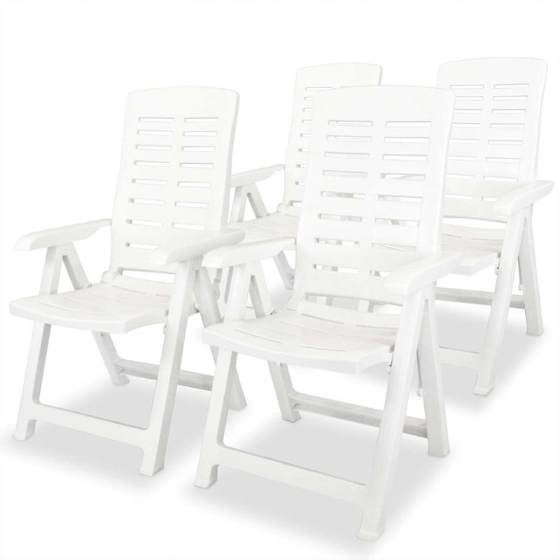 Scaune pliabile rabatabile, 4 buc., plastic, alb