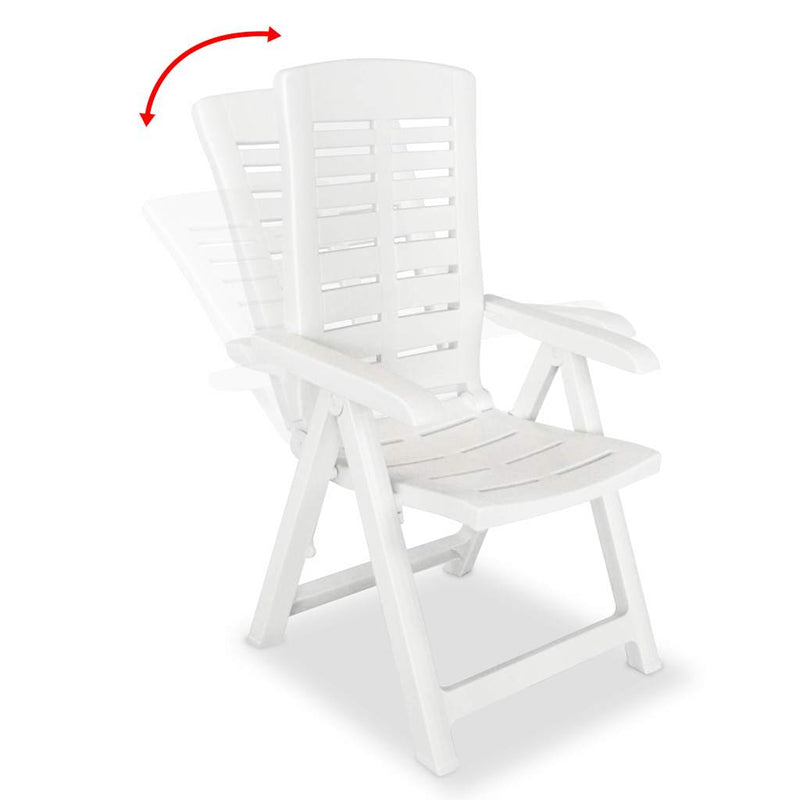 Scaune pliabile rabatabile, 4 buc., plastic, alb