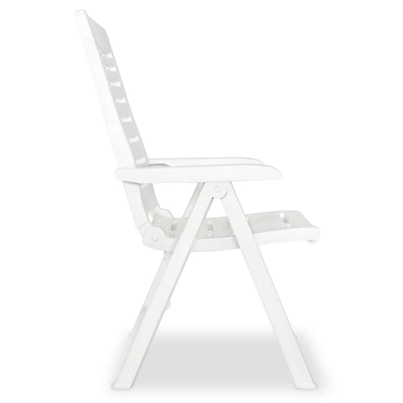 Scaune pliabile rabatabile, 4 buc., plastic, alb
