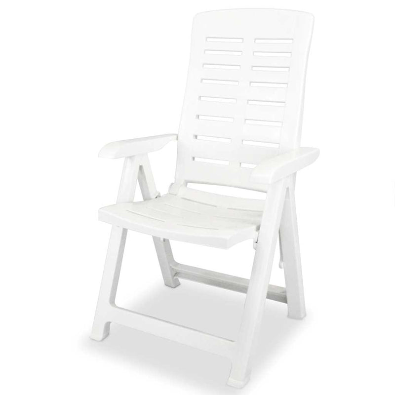 Scaune pliabile rabatabile, 6 buc., plastic, alb