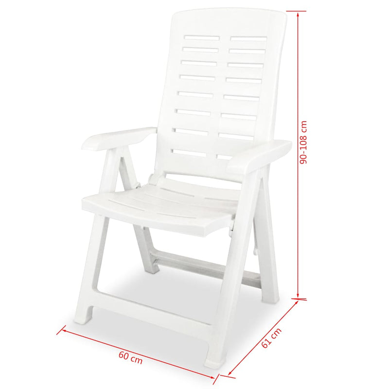 Scaune pliabile rabatabile, 6 buc., plastic, alb