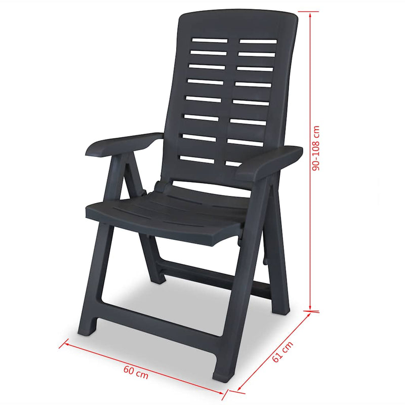 Scaune pliabile rabatabile, 4 buc., plastic, antracit