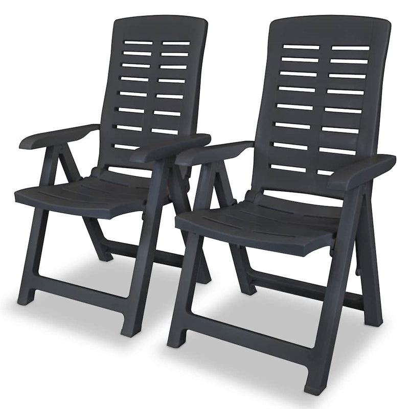 Set mobilier bistro, 3 piese, antracit, plastic