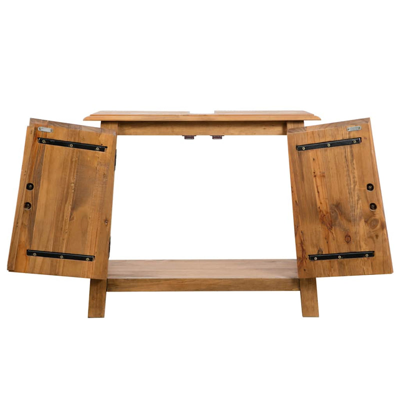 Dulap de chiuvetă de baie, 70x32x63 cm, lemn masiv pin