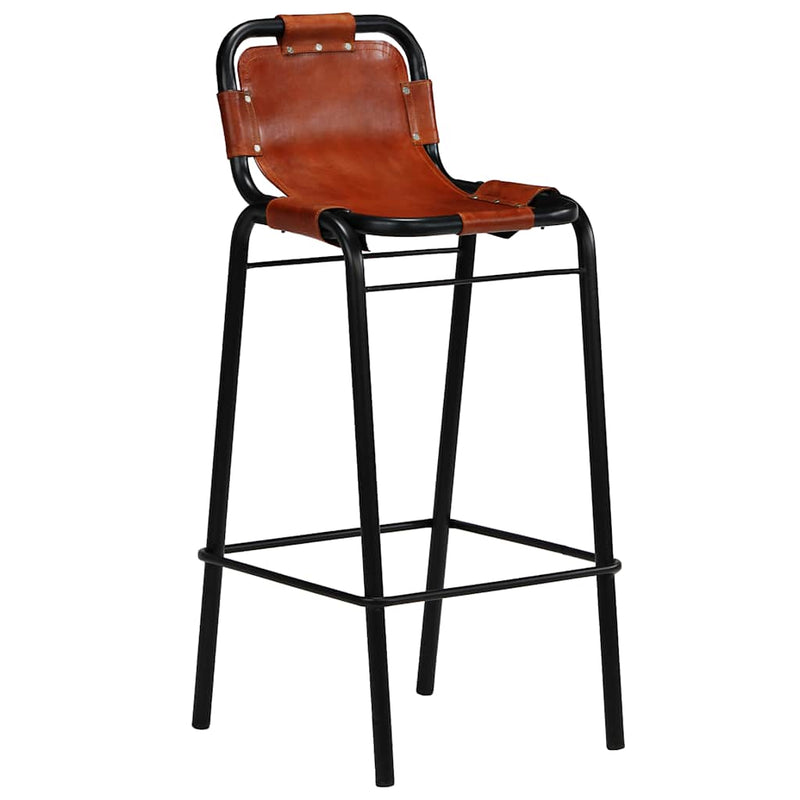 Set bar, 3 piese, lemn masiv reciclat & piele naturală de capră