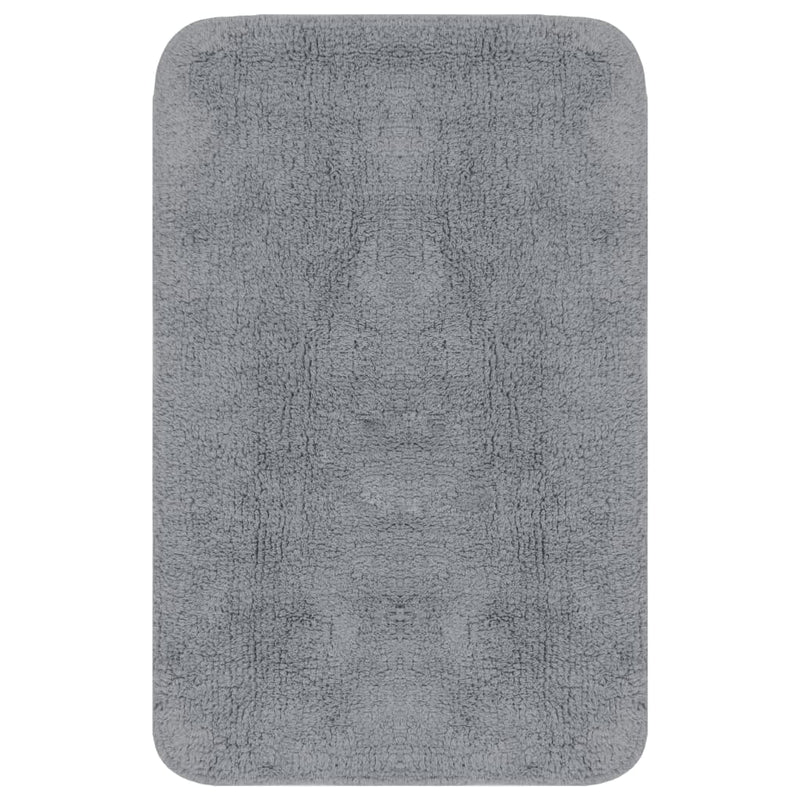 Set covorașe baie, 3 piese, gri, material textil