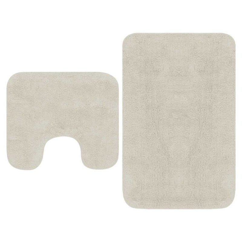 Set covorașe baie, 2 piese, alb, textil
