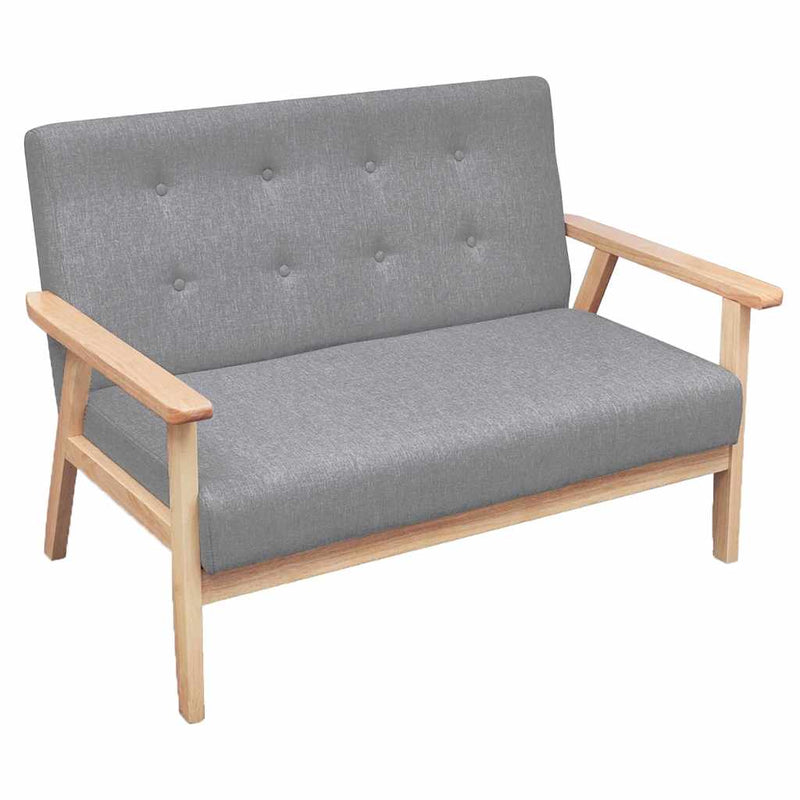 Set canapele 2 piese Textil Gri deschis