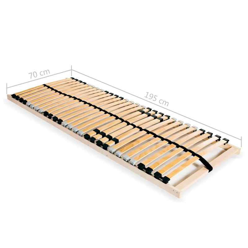 Bază de pat cu șipci, 28 șipci, 7 zone, 70 x 200 cm