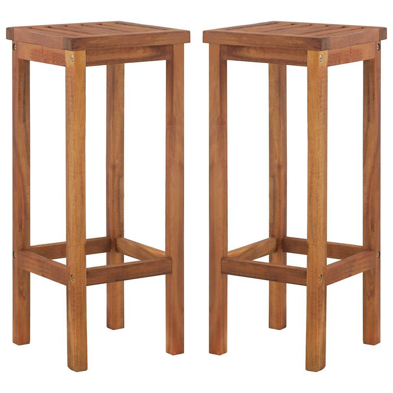 Scaune de bar, 2 buc., lemn masiv de acacia