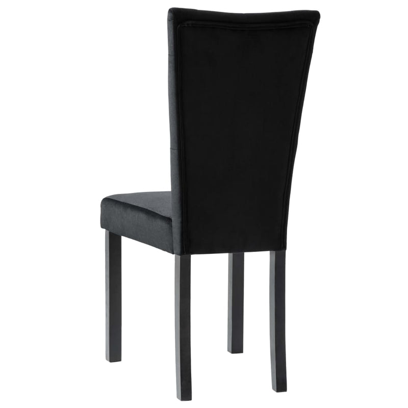 Scaune de sufragerie, 6 buc, negru, catifea