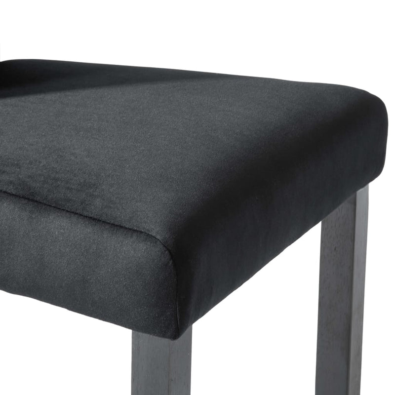 Scaune de sufragerie, 6 buc, negru, catifea