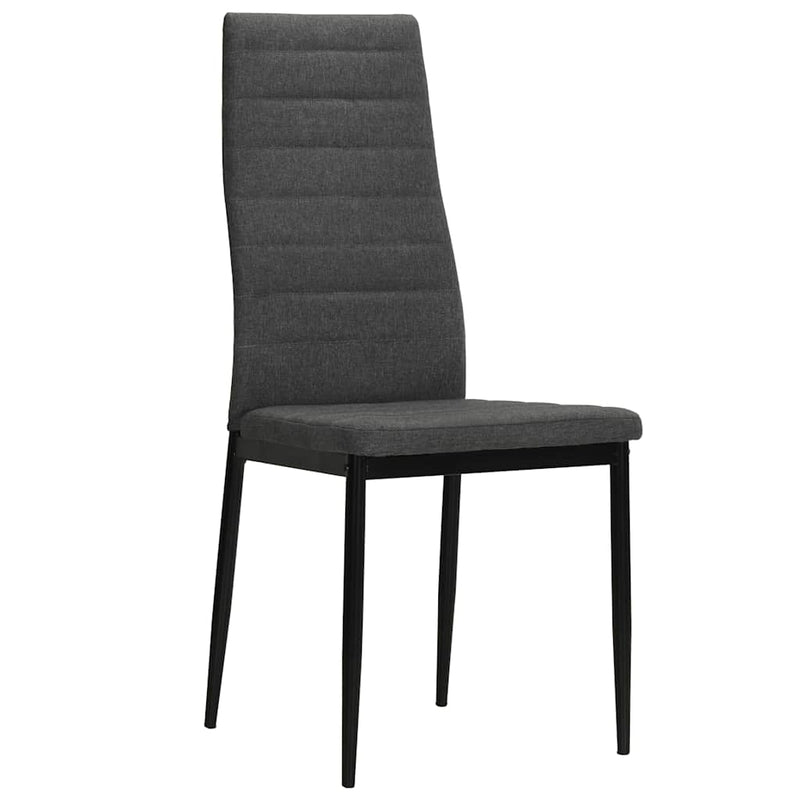 Scaune de bucătărie, 2 buc., gri închis, material textil