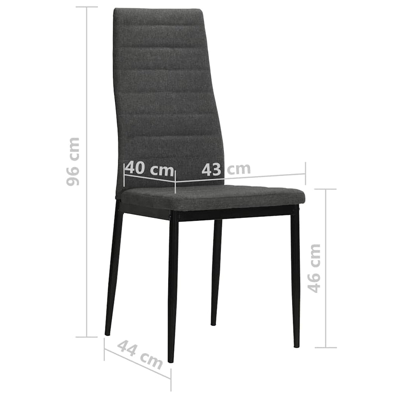 Scaune de bucătărie, 2 buc., gri închis, material textil