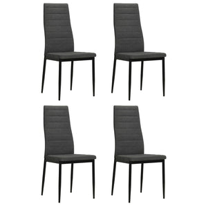 Scaune de bucătărie pivotante, 4 buc., gri închis, textil