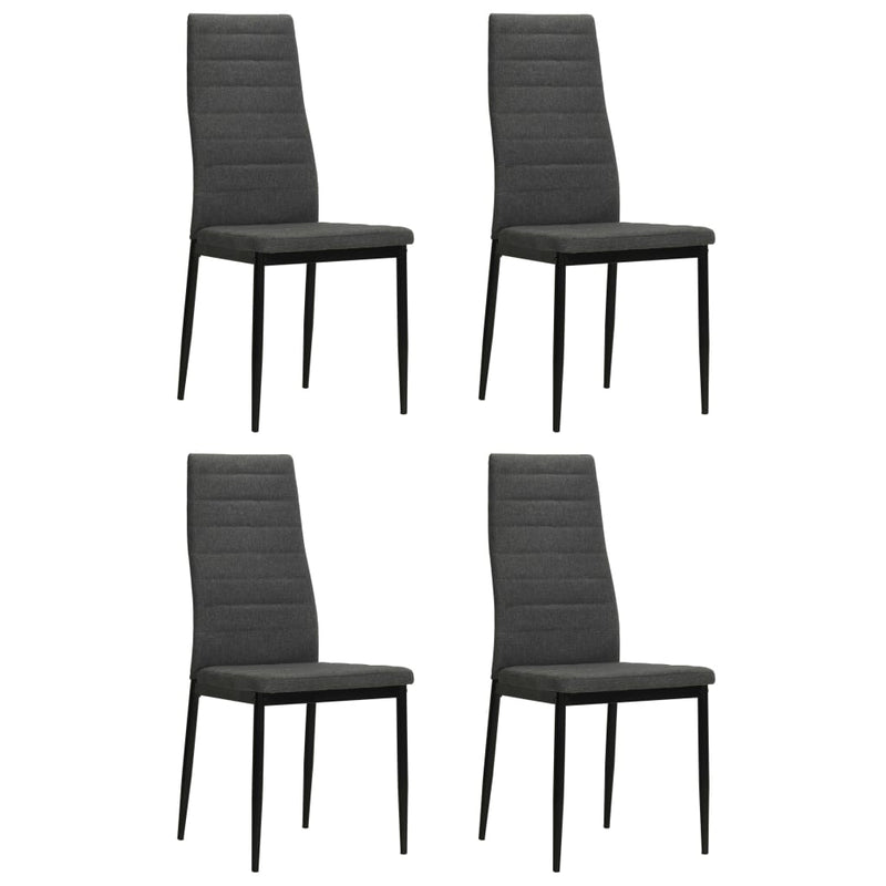 Scaune de bucătărie pivotante, 4 buc., gri închis, textil