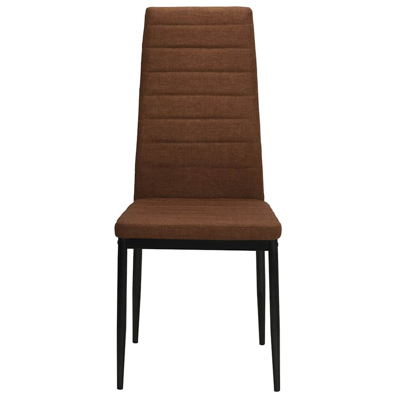 Scaune de bucătărie, 4 buc., maro, material textil