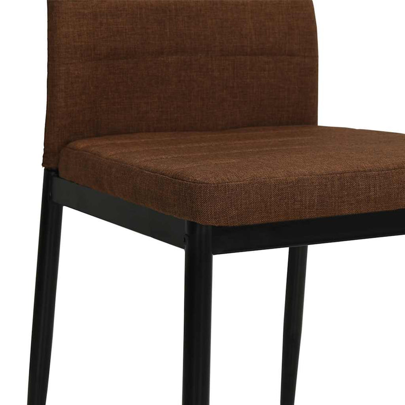 Scaune de bucătărie, 4 buc., maro, material textil