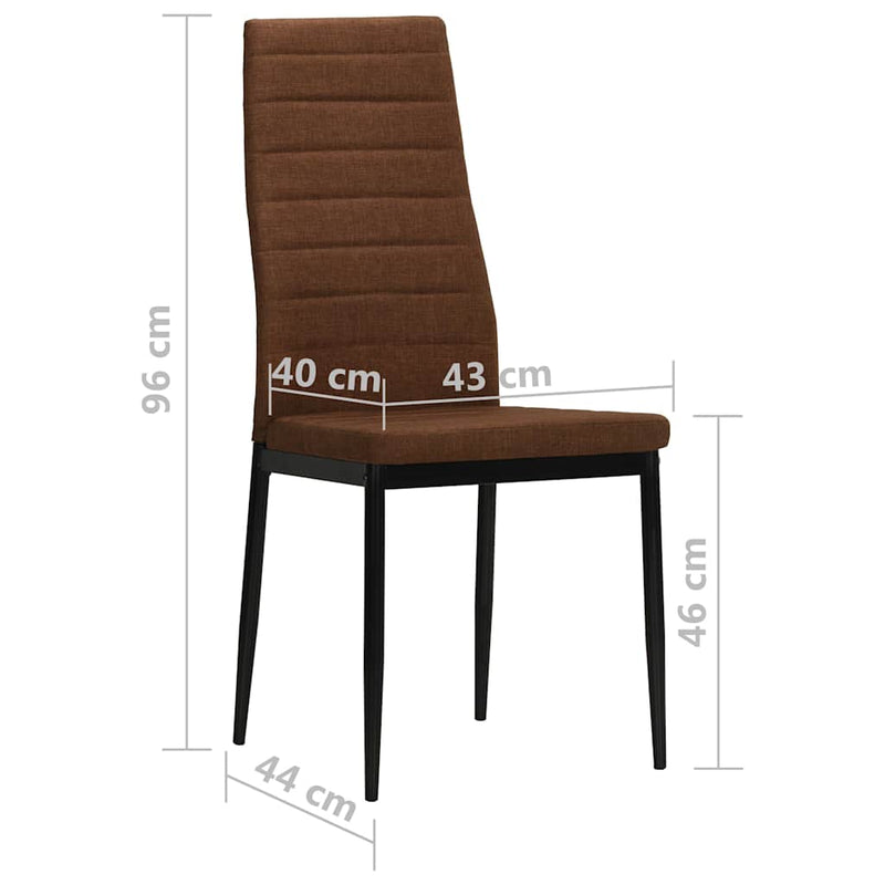 Scaune de bucătărie, 4 buc., maro, material textil