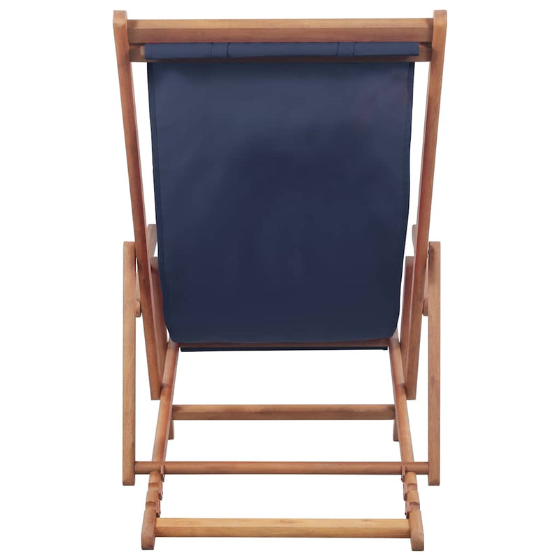 Scaun pliant din material textil și cadru din lemn, albastru