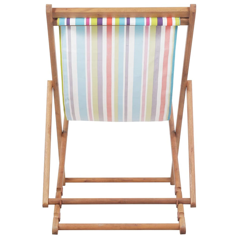 Scaun pliabil din material textil și cadru din lemn, multicolor